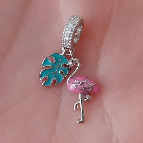 925 Sterling Silver Flamingo Charm - Picture 3 of 8